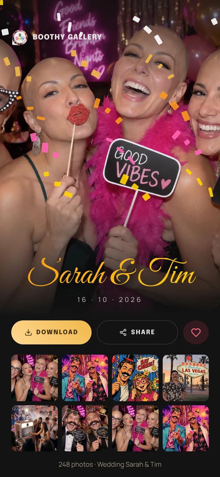 The happy couple looking through their wedding photos